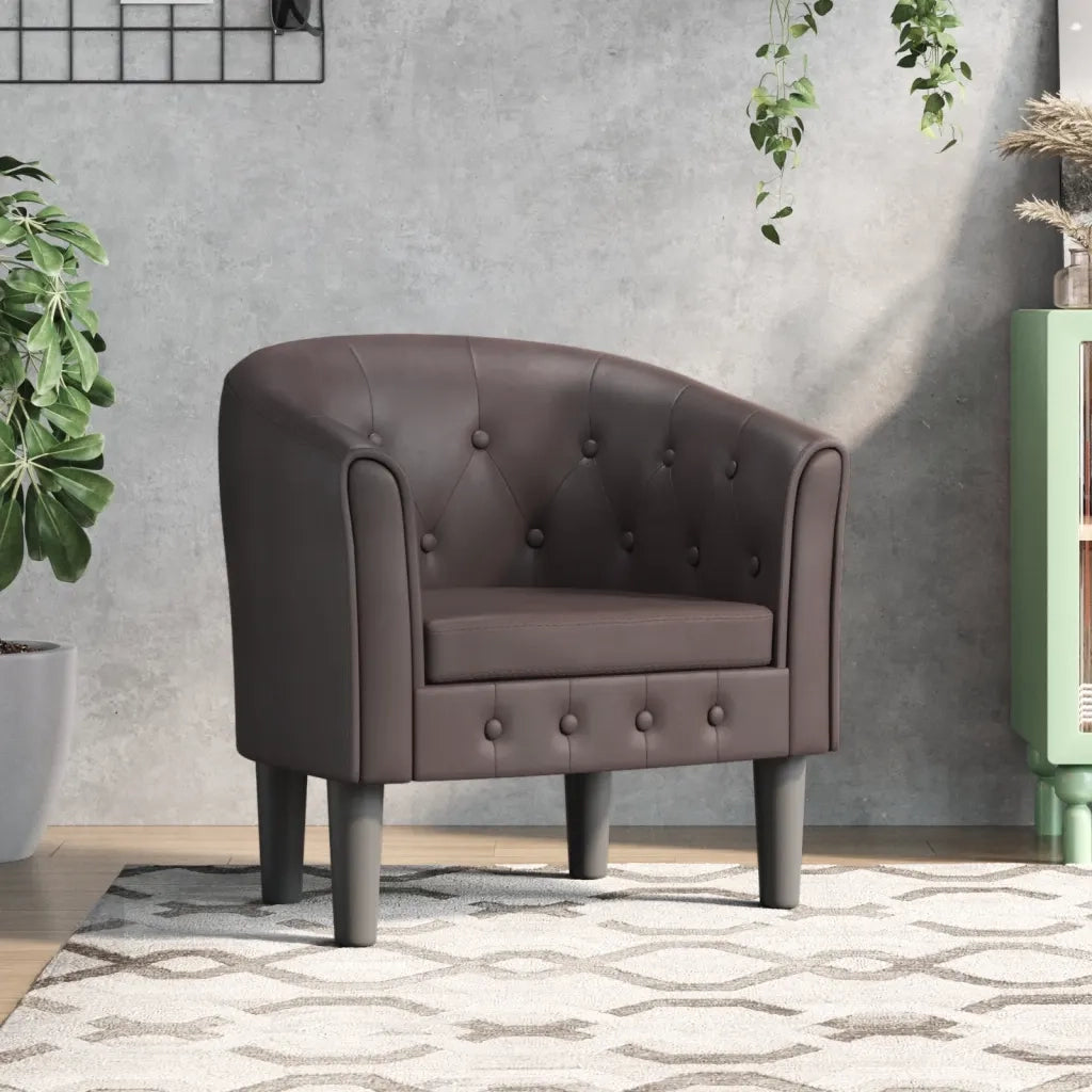 Divano Sedia-Poltrona Cabriolet Marrone in Similpelle 543500