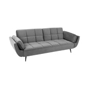 Divano dritto NEVISI grigio – Divano scandinavo trasformabile in velluto con piedi in metallo nero