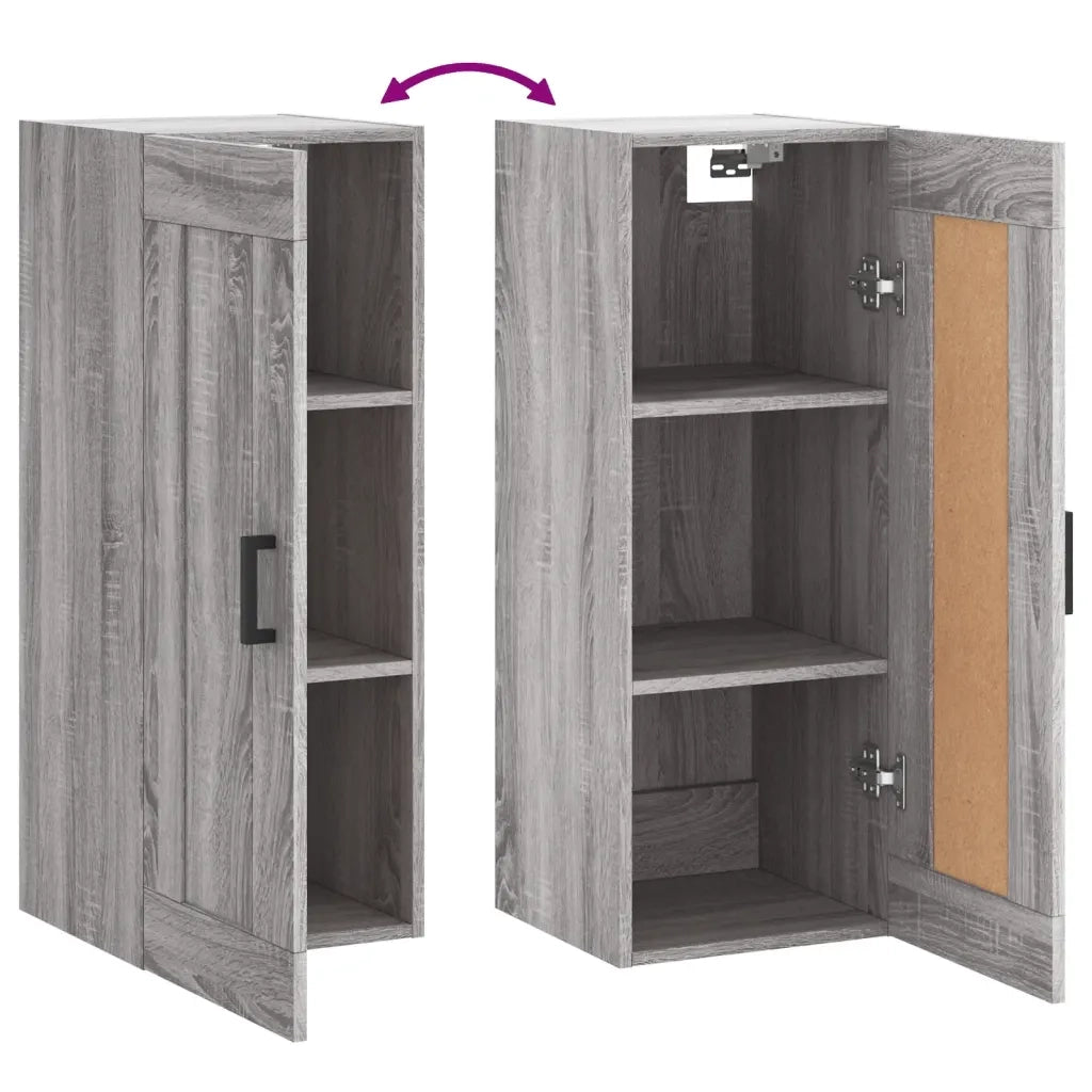 vidaXL Mobile a Parete Grigio Sonoma 34,5x34x90 cm Legno Multistrato