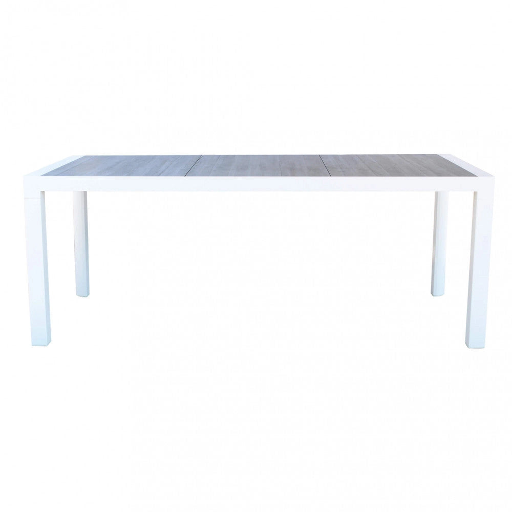 Tavolo Carson 195x90x74 h cm in Alluminio Bianco