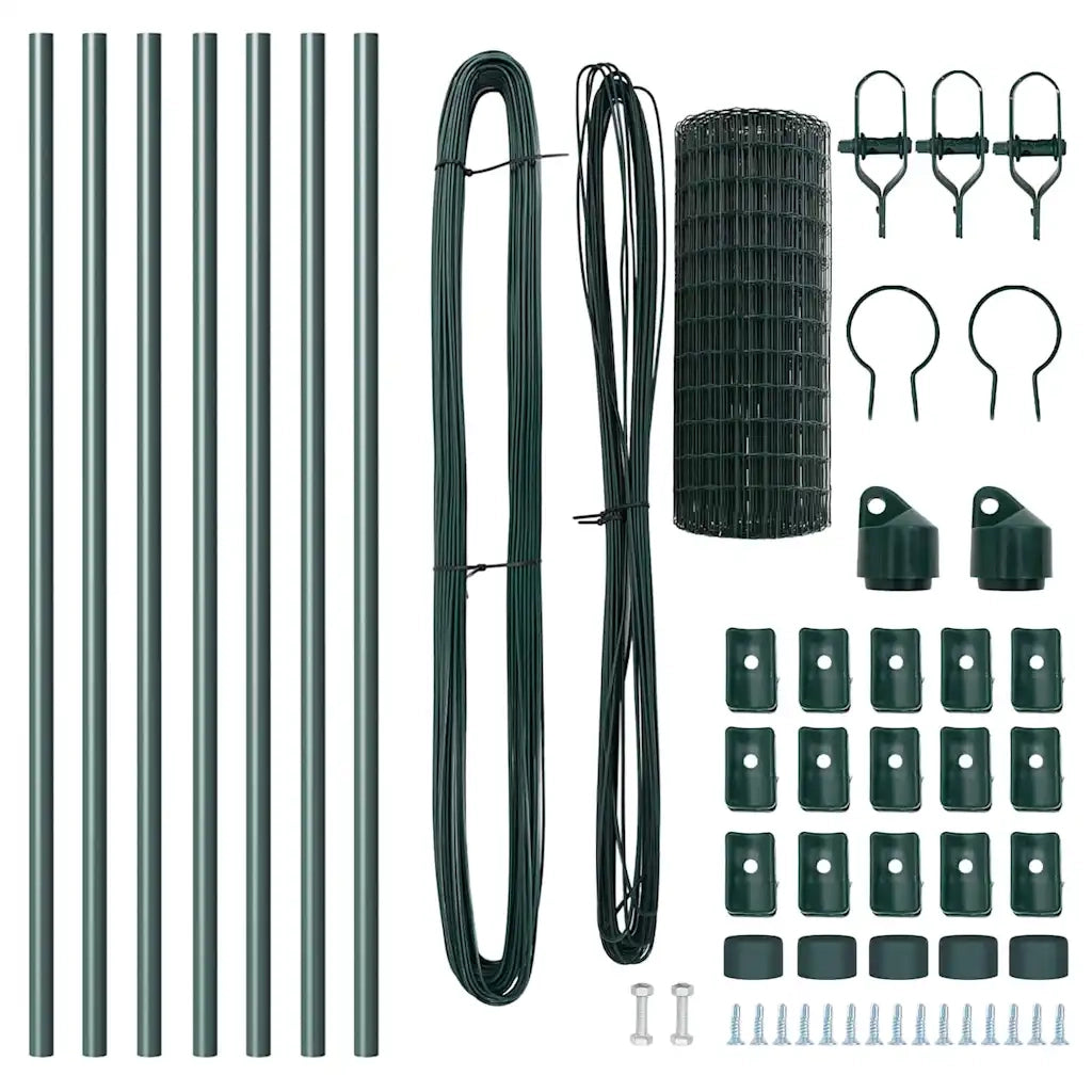 Recinzione da Giardino | Recinzione con Posto Verde 0,6 x 10 m Acciaio e PVC