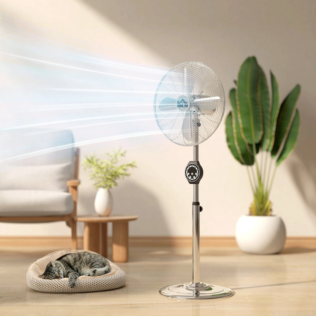 Ventilatore a Piede Regolabile ¨C Zephmum ¨C Argento 120-135 cm