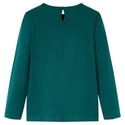 Maglietta da Bambino a Maniche Lunghe Verde Scuro 104 13655