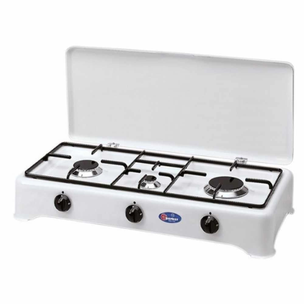CUCININO Fornello a gas 3 fuochi,  griglia piattina cm 71x32x14,5 PARKER GPL - PARKER