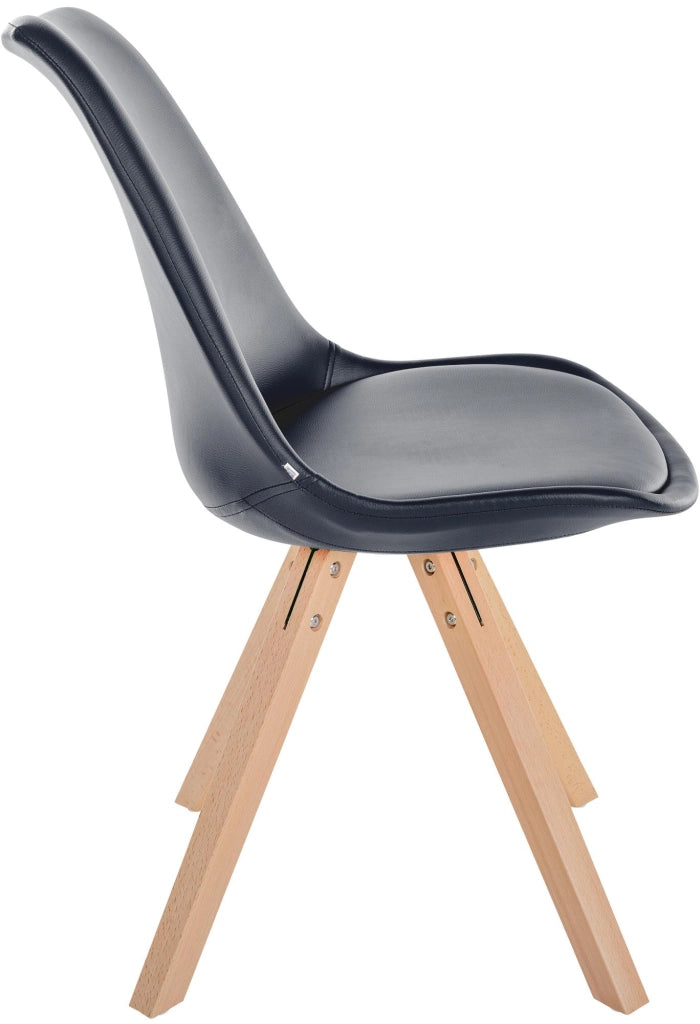 Sedia Sofia in similpelle nero,natura (quadrato)