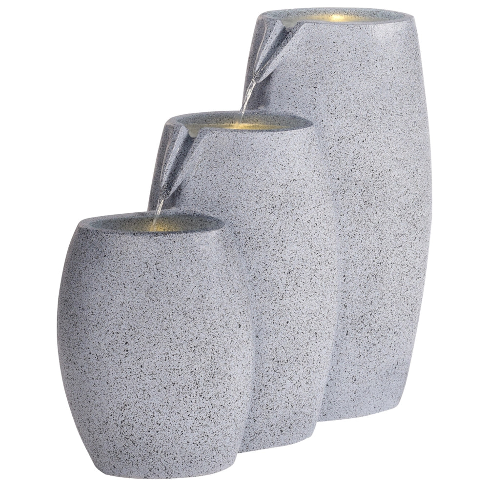 Fontana d'acqua da esterno in resina beige Luce da giardino LED inserita Design moderno