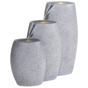 Fontana d'acqua da esterno in resina beige Luce da giardino LED inserita Design moderno