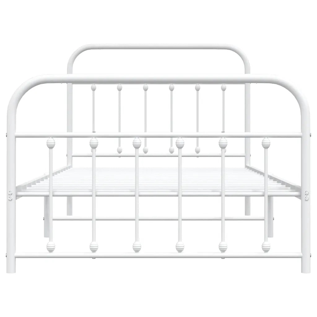 Giroletto con Testiera e Pediera Metallo Bianco 107x203 cm 352641