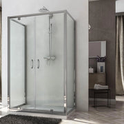Box Doccia 3 Lati 80x90x80 cm 2 Ante Battenti in Cristallo Trasparente 6mm H185 Fosterberg Koge Trio