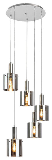 Lampadario Rabalux Donati 5xE27 cromato vetro fumé