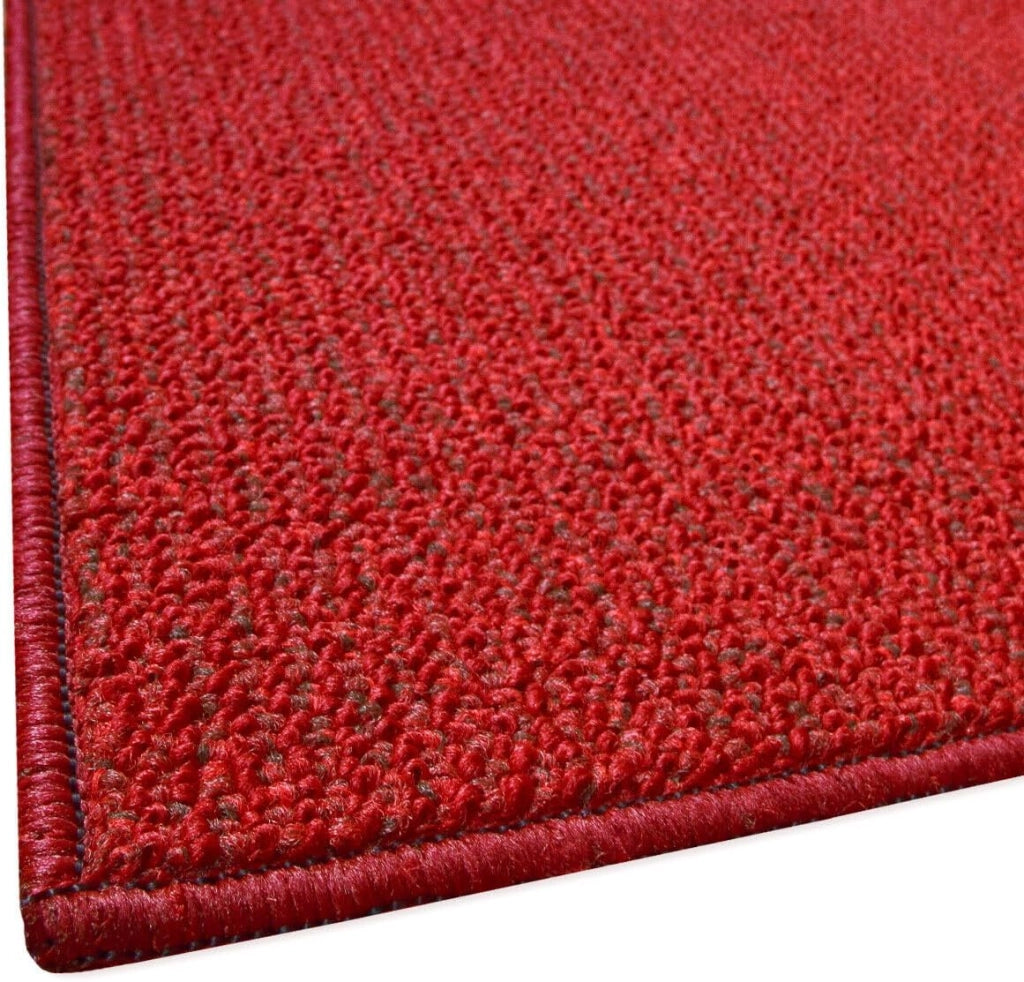 Tappeto Cucina 57x400 cm Tessitura Piatta Antiscivolo Multiuso Corsia Corridoio Made In Italy Bordeaux