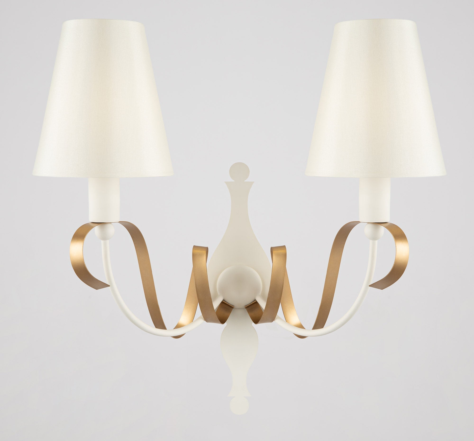 Lampada da parete Elegant in Metallo Intreccio Bianco con Oro