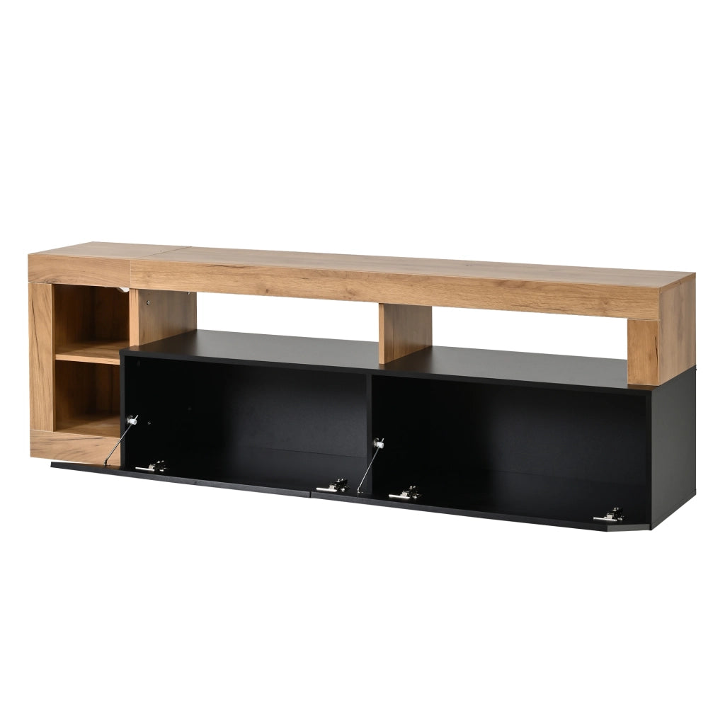 Mobile TV con 2 ante; 4 vani e LED; per soggiorno e camera da letto; 184×42×58 cm