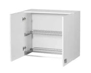 Pensile scolapiatti per cucina Bianco Frassinato con 2 ante Cm 80x33xH 69