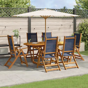 Set Pranzo da Giardino 7pz Legno Massello di Acacia e Textilene 3279309