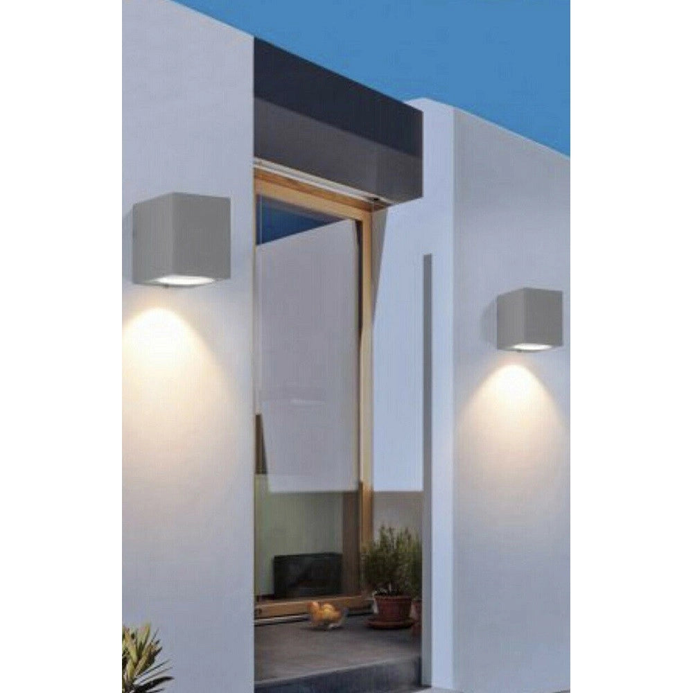 Trade Shop - Applique A Parete Quadrato Lampada Muro Moderna Esterno Attacco Gu10 Ip65 Es54 -