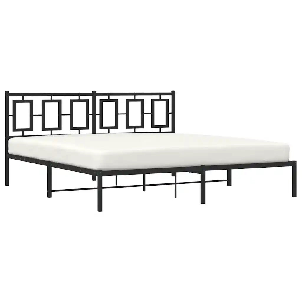 Giroletto con Testiera in Metallo Nero 183x213 cm 374246