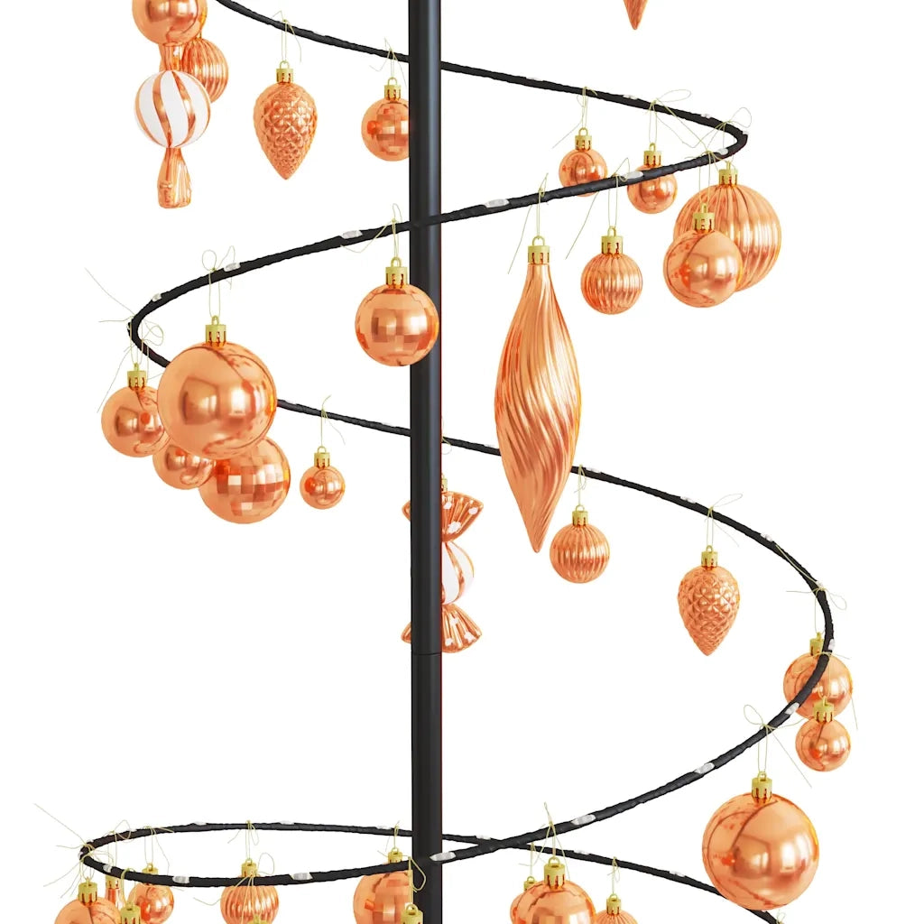 Albero di Natale a LED con Palline 120 LED Bianco Caldo 180 cm 3318584