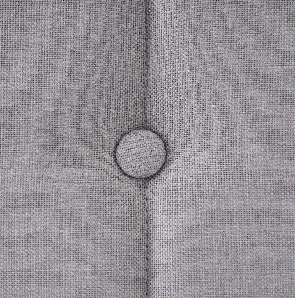 Letto imbottito 140x200 cm in lino grigio con porta USB e Type-C; con materasso