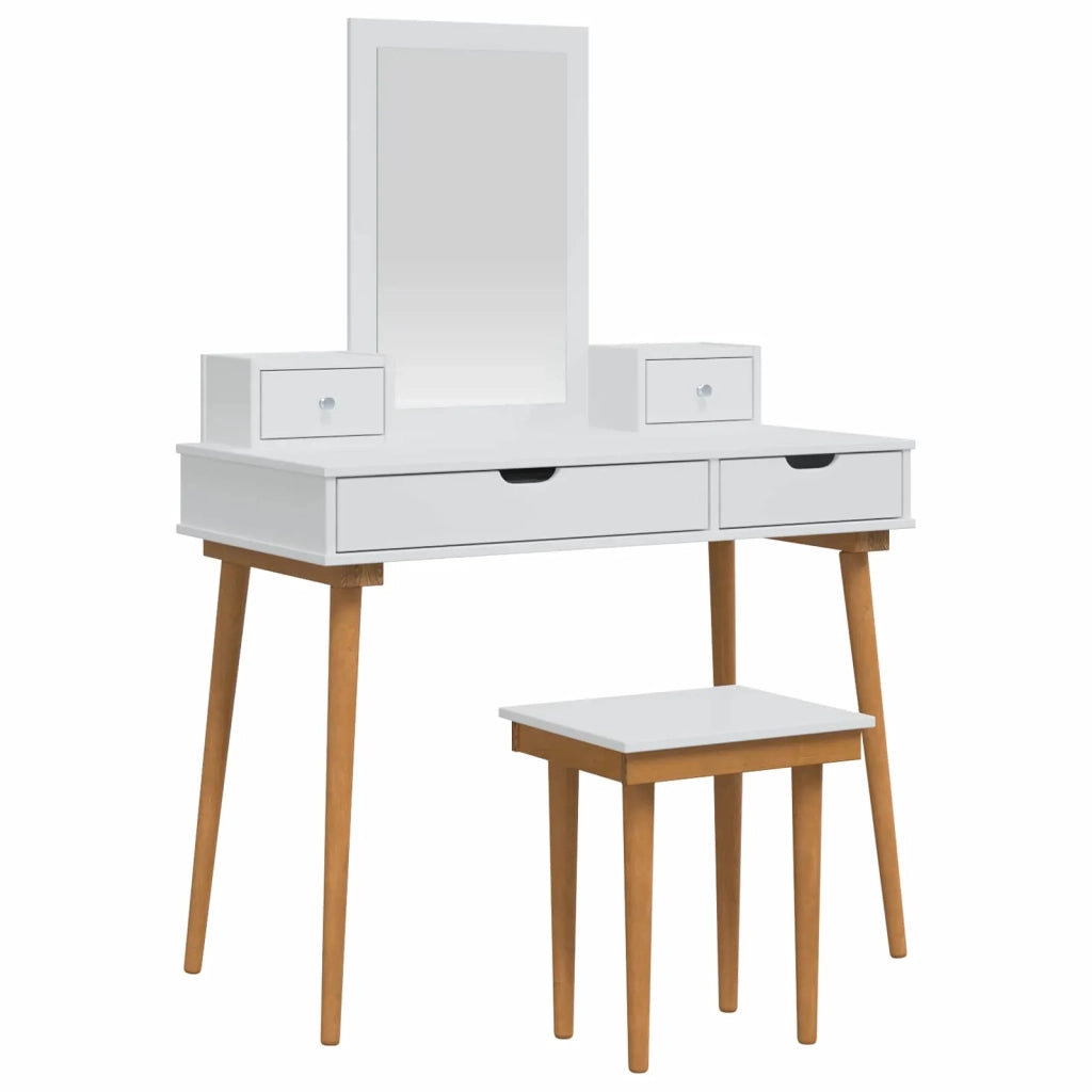 Set Tavolo da Trucco FAUSKE 5 pcs Bianco 100 x 50 x 143 cm 3438595