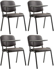 Set di 4 sedie Ken con tavolo pieghevole in similpelle marrone