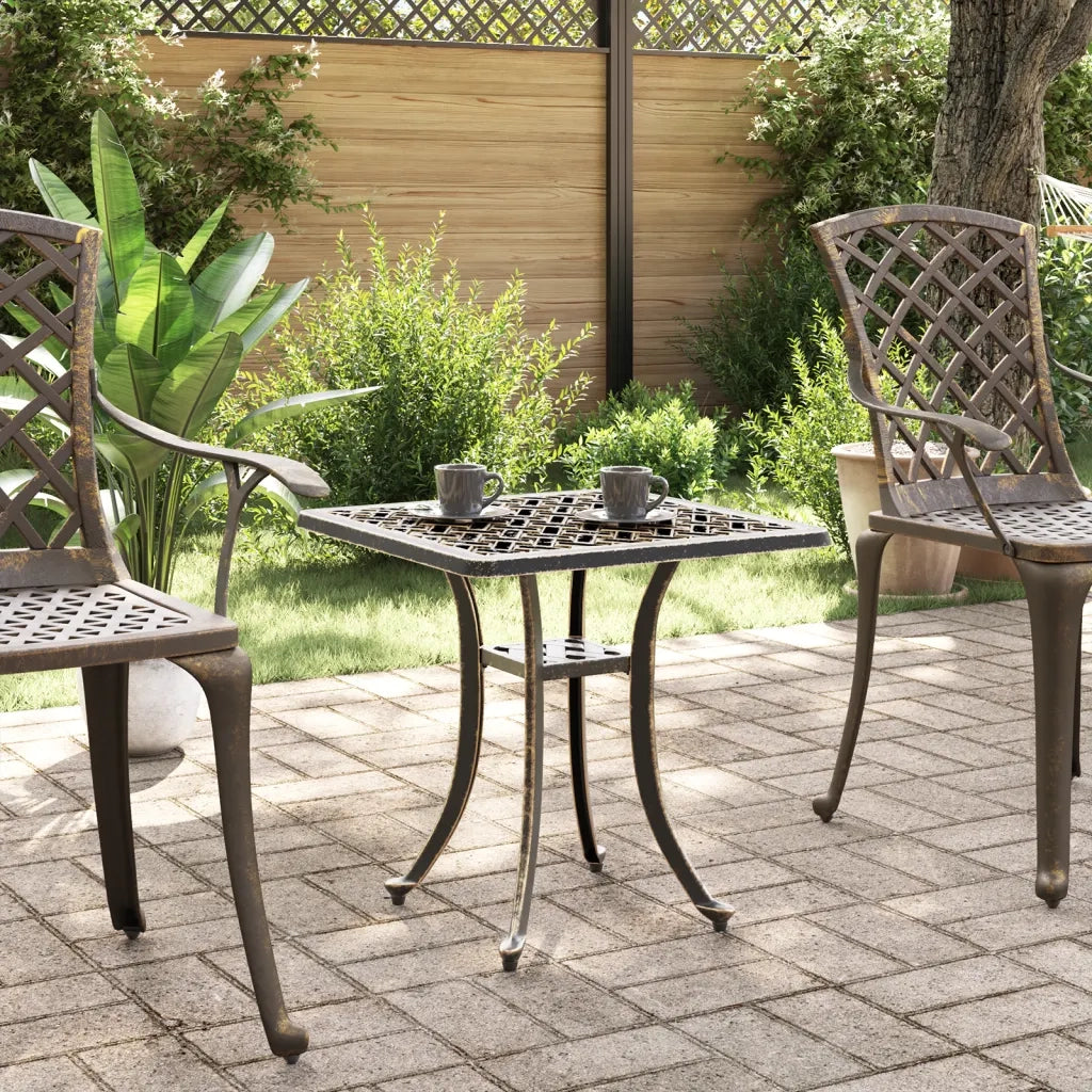 Tavolo da Giardino Bronzo 53x53x53 cm in Alluminio Pressofuso 4002819