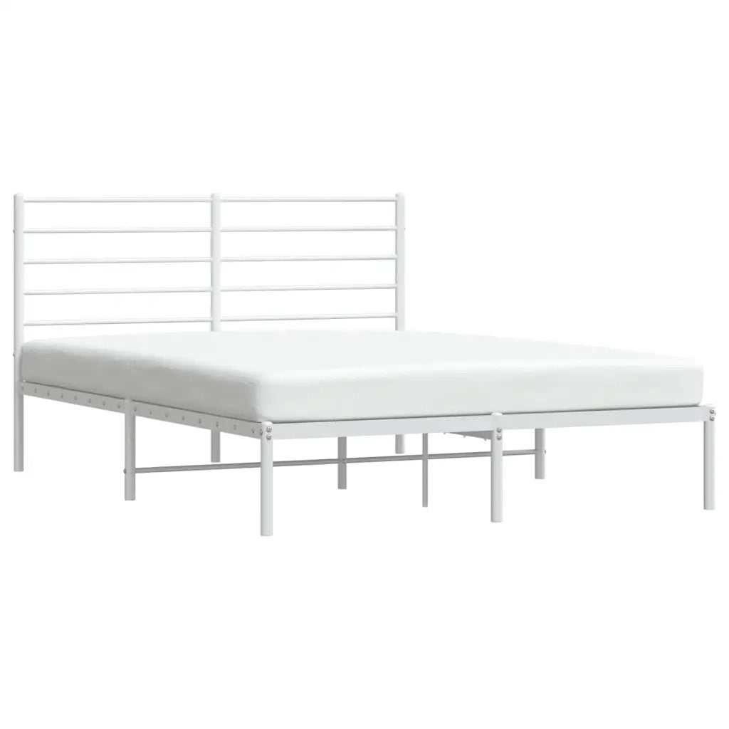 Giroletto con Testiera-Struttura Letto con testiera Metallo Bianco 160x200 cm 146300