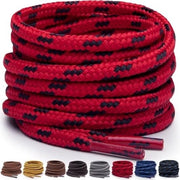 Serraturetto Rotondo - Extra Forte e Duraturo per Stivali, Scarpe da Lavoro e Scarpone da Trekking (Rosso/Nero, 91 cm)