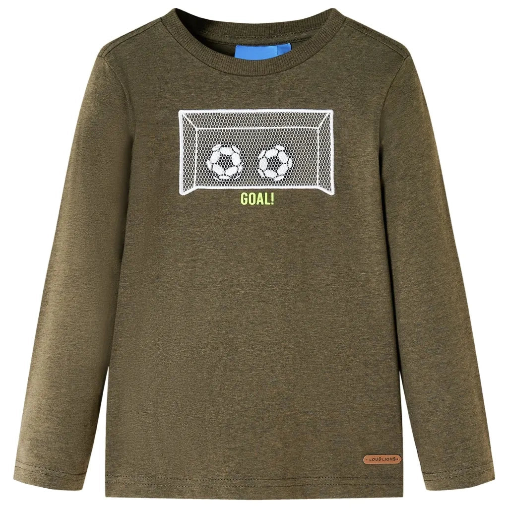 Maglietta per Bambini Maniche Lunghe Cachi MÃ©lange 116cod mxl 84408