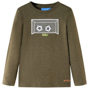 Maglietta per Bambini Maniche Lunghe Cachi MÃ©lange 116cod mxl 84408