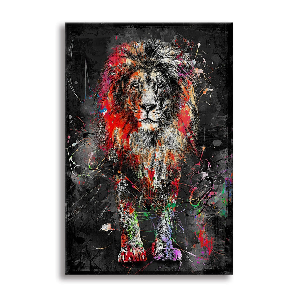 Leon -  Quadro Canvas Contemporaneo su telaio in legno Misura: 100x140 cm