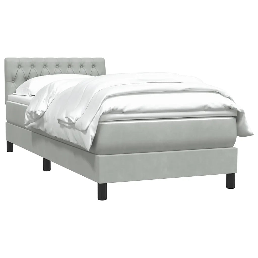 Giroletto a Molle con Materasso Grigio Chiaro 80x220 cm Velluto 3316521