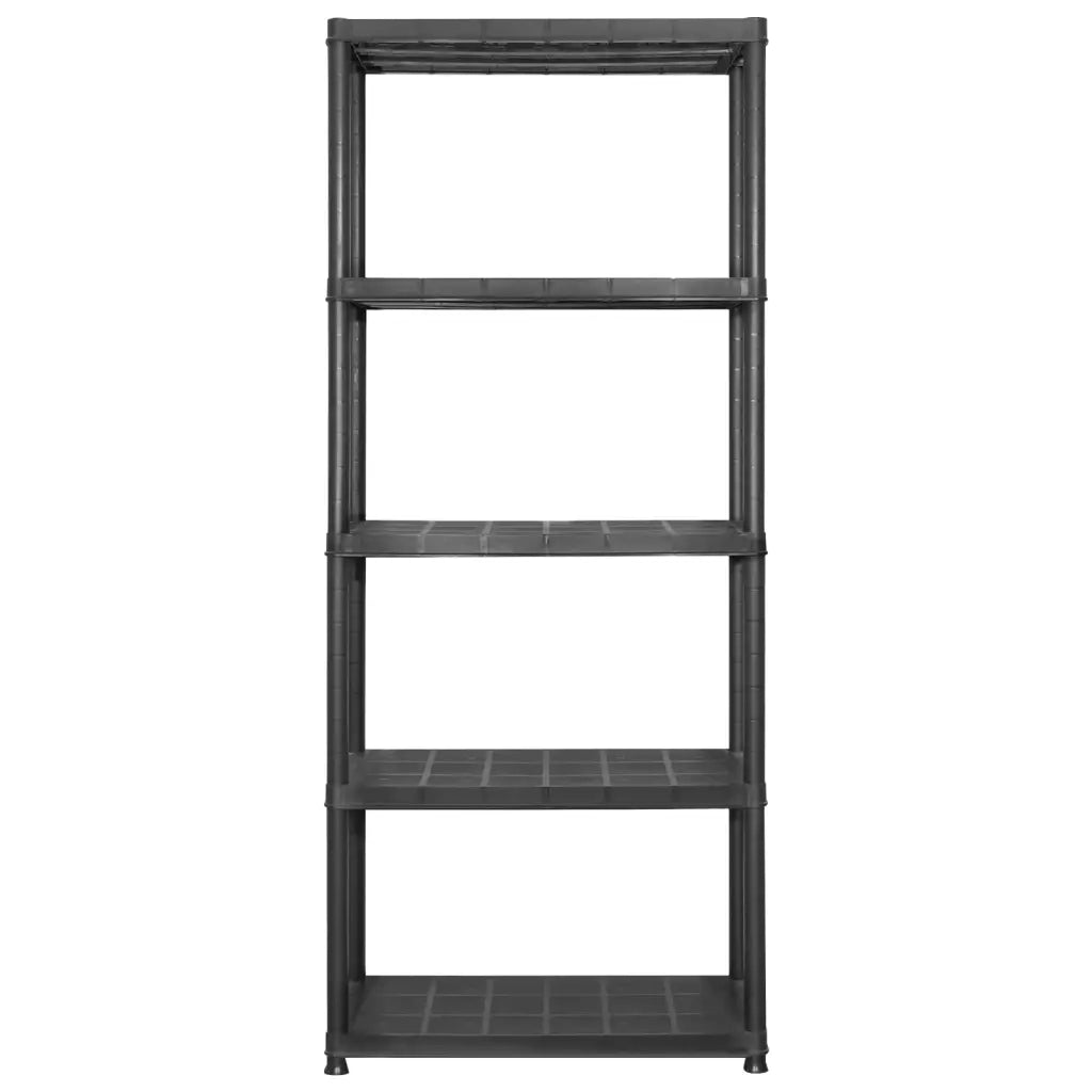 Scaffale a 5 Ripiani Nero 284x38x170 cm in Plastica CFW3800243