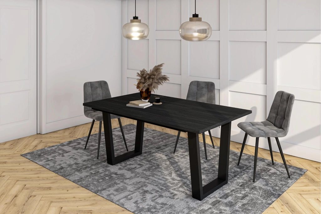 Tavolo da Pranzo, 167x90x74 cm, Per 8 persone, Tavolo Cucina, Nero