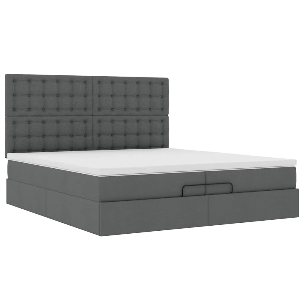 Struttura Letto Pouf con Materassi 200x200 cm in Tessuto 3314198