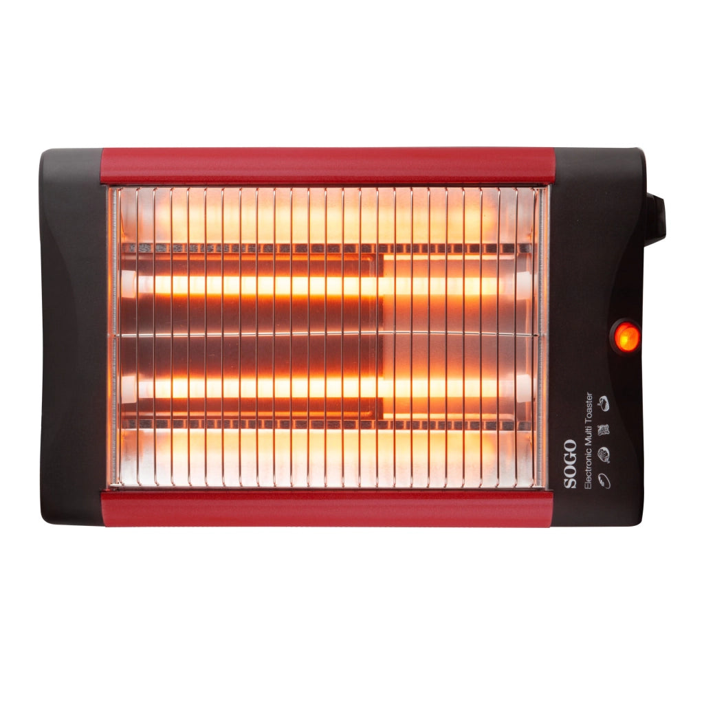 Tostapane elettrico orizzontale 4 fette, superficie tostatura 23x16cm, timer 5 minuti, 600W - SOGO