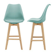 Set di 2 sgabelli da bar con seduta schienale e poggiapiedi 105 cm verde 03_0002780