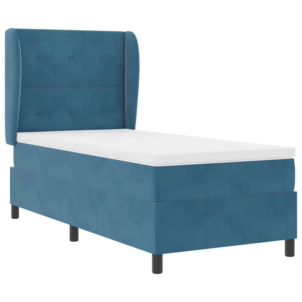 Letto a molle con materasso Blu Scuro 190 x 90 cm Velluto 3340908