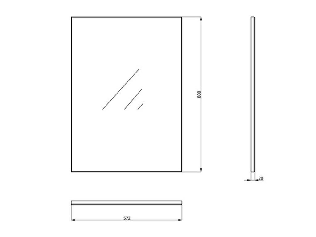 Casasco, Specchio kit Fissaggio a Muro Incluso, 57x80h cm Marrone