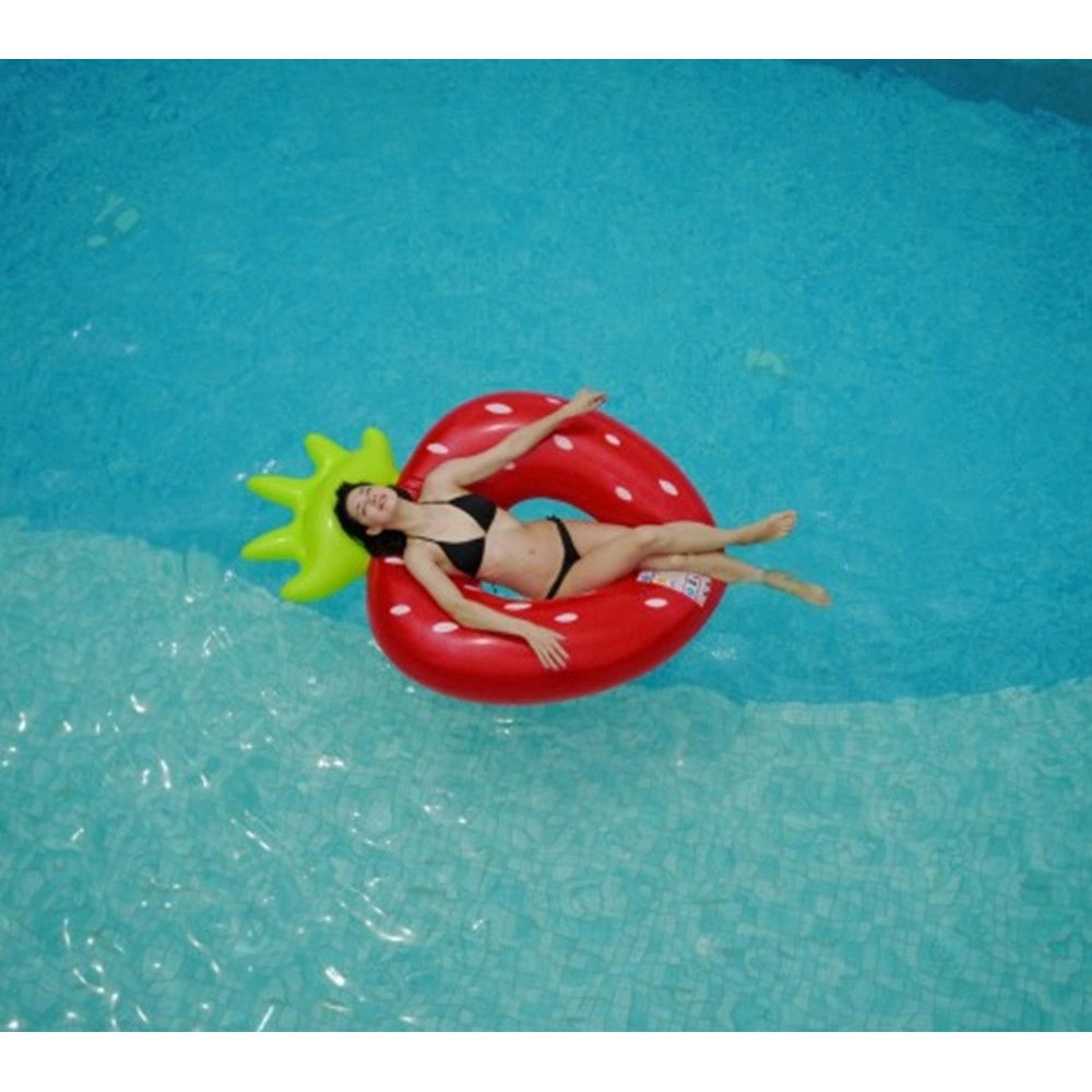 Trade Shop - Salvagente Ciambella Gonfiabile Anello Forma Di Fragola 76x101cm Mare Piscina 016099 -
