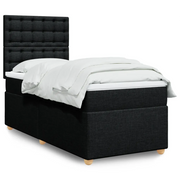 Giroletto a Molle con Materasso Nero 90x200 cm in Tessuto 3291179