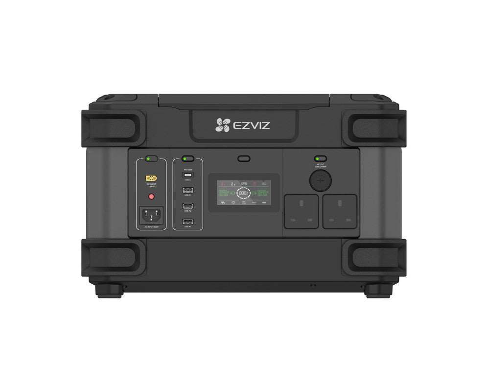 EZVIZ  PS1300, stazione di alimentazione portatile, capacit√† 1324Wh, 6 ingressi, display smart, ricarica con pannello solare (non incluso)