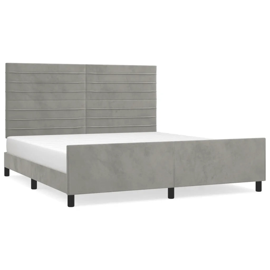 Giroletto senza Materasso Grigio Chiaro 160x200 cm Velluto