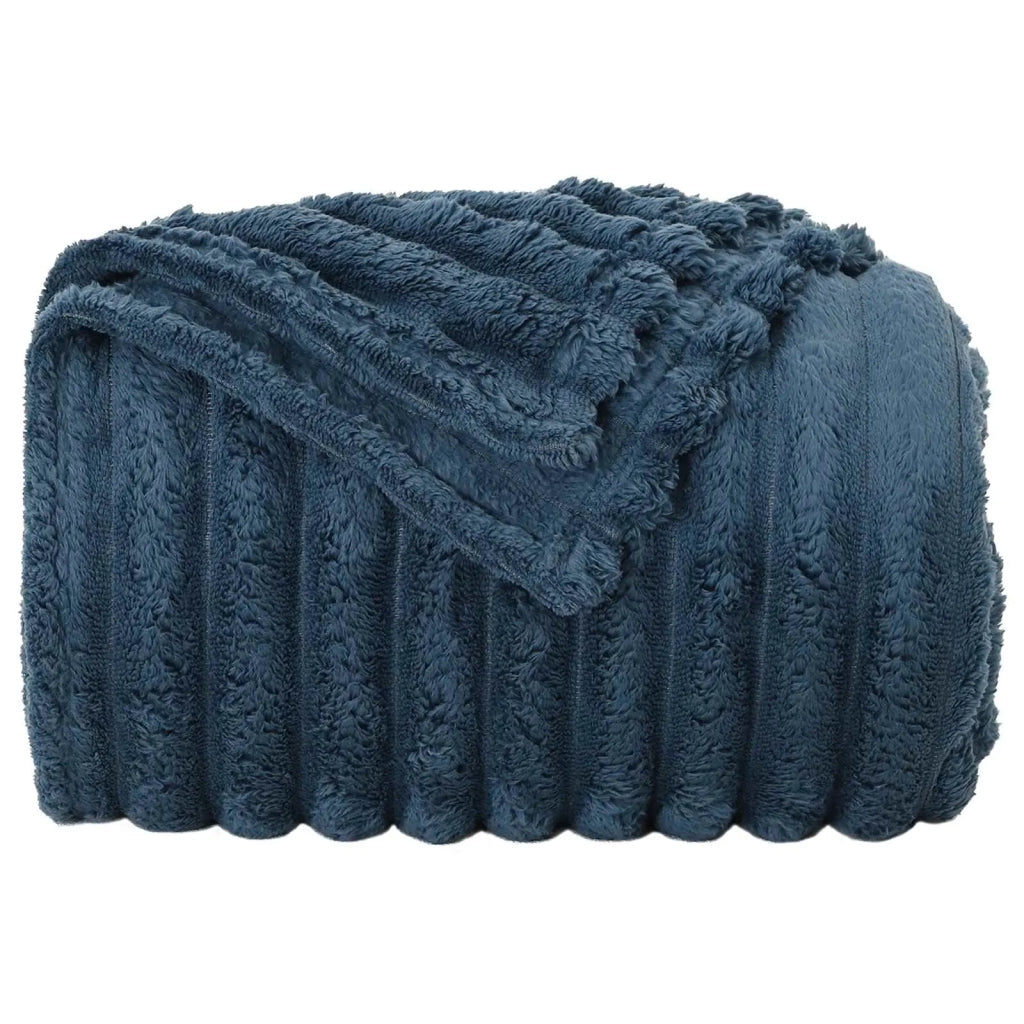 Coperte da Pile 6 pz Blu navy 200 x 150 cm Panno