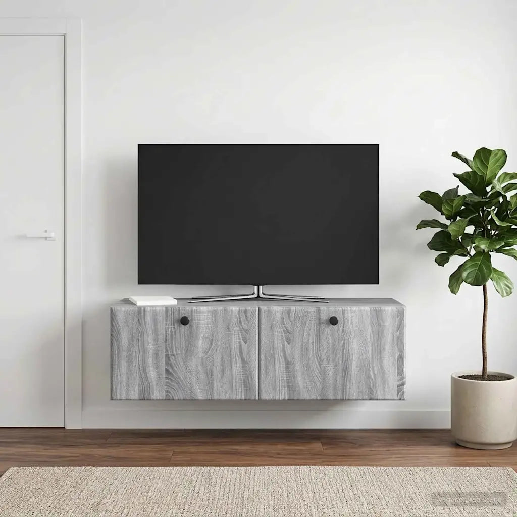 Mobile Porta TV da Muro 98 x 31 x 30 cm Sonoma grigio 899241