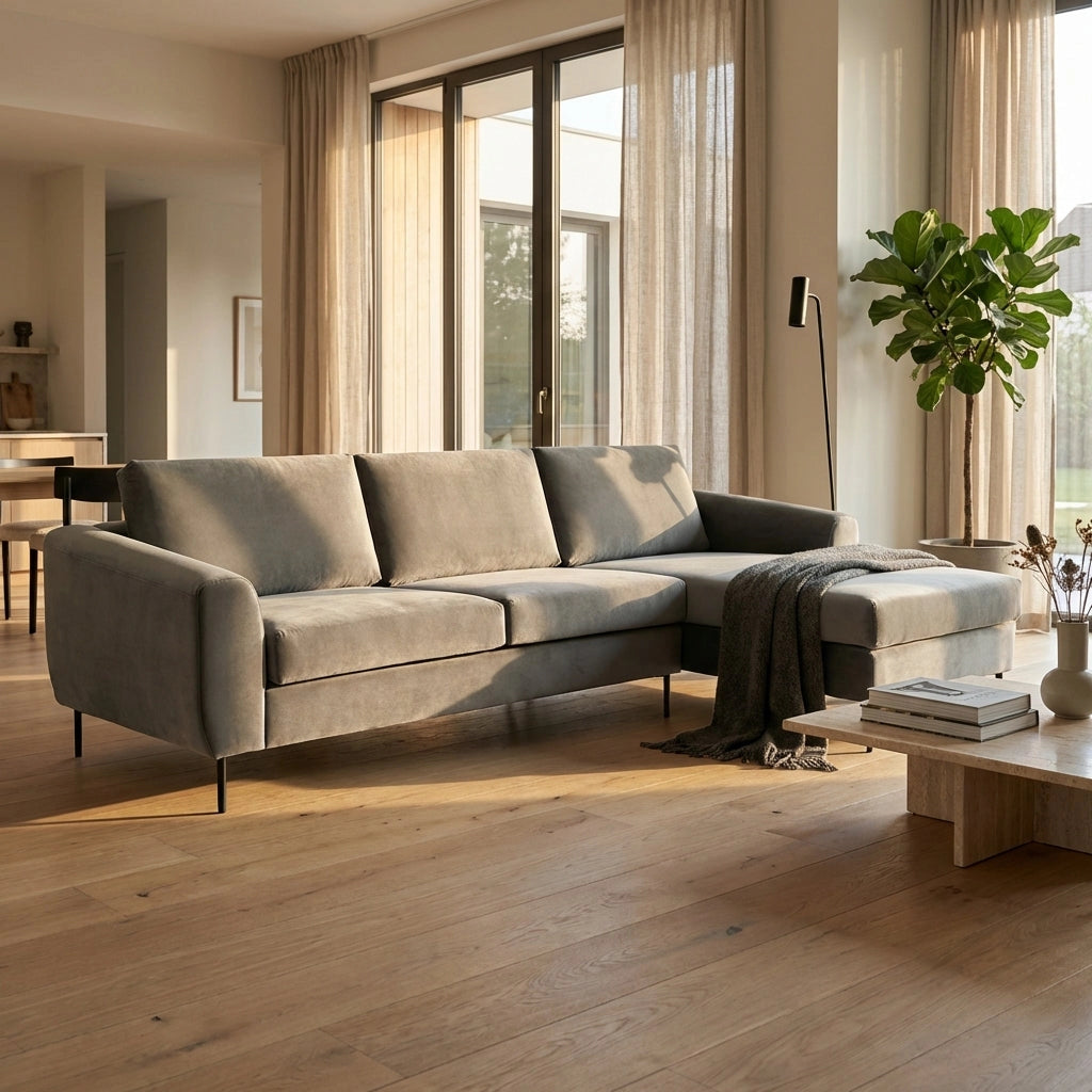 Divano moderno con chaise lounge in Tessuto cm 181x96x84 - RIKI