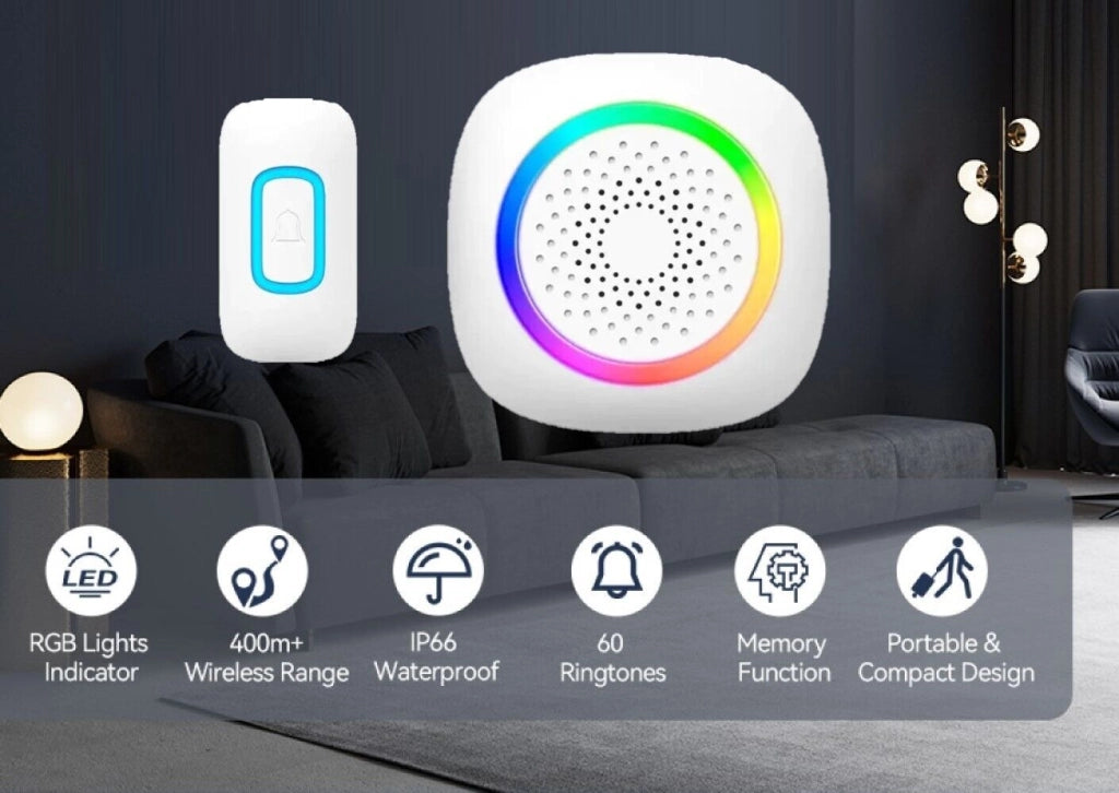 Campanello senza fili wireless per casa ufficio luce RGB 60 melodie RL-3995