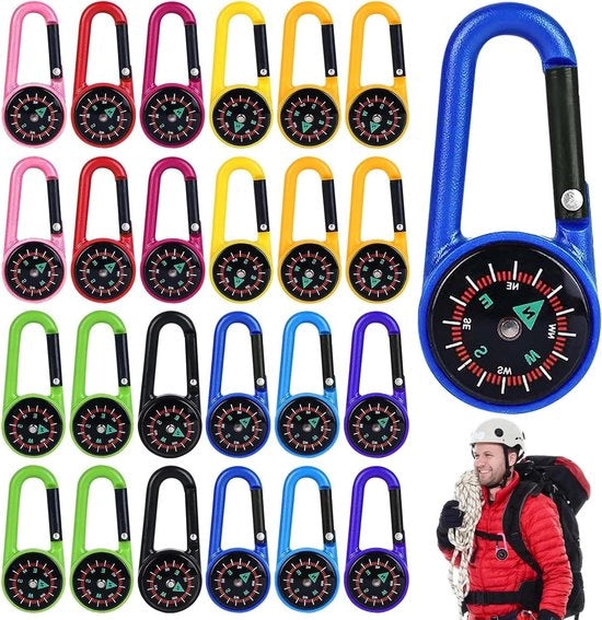 Mini compasso con carabina - 24 zaccompassi per bambini - holder per attività all'aperto