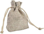Sacchi di juta naturali verdi per regali 10pz 13 x 18cm