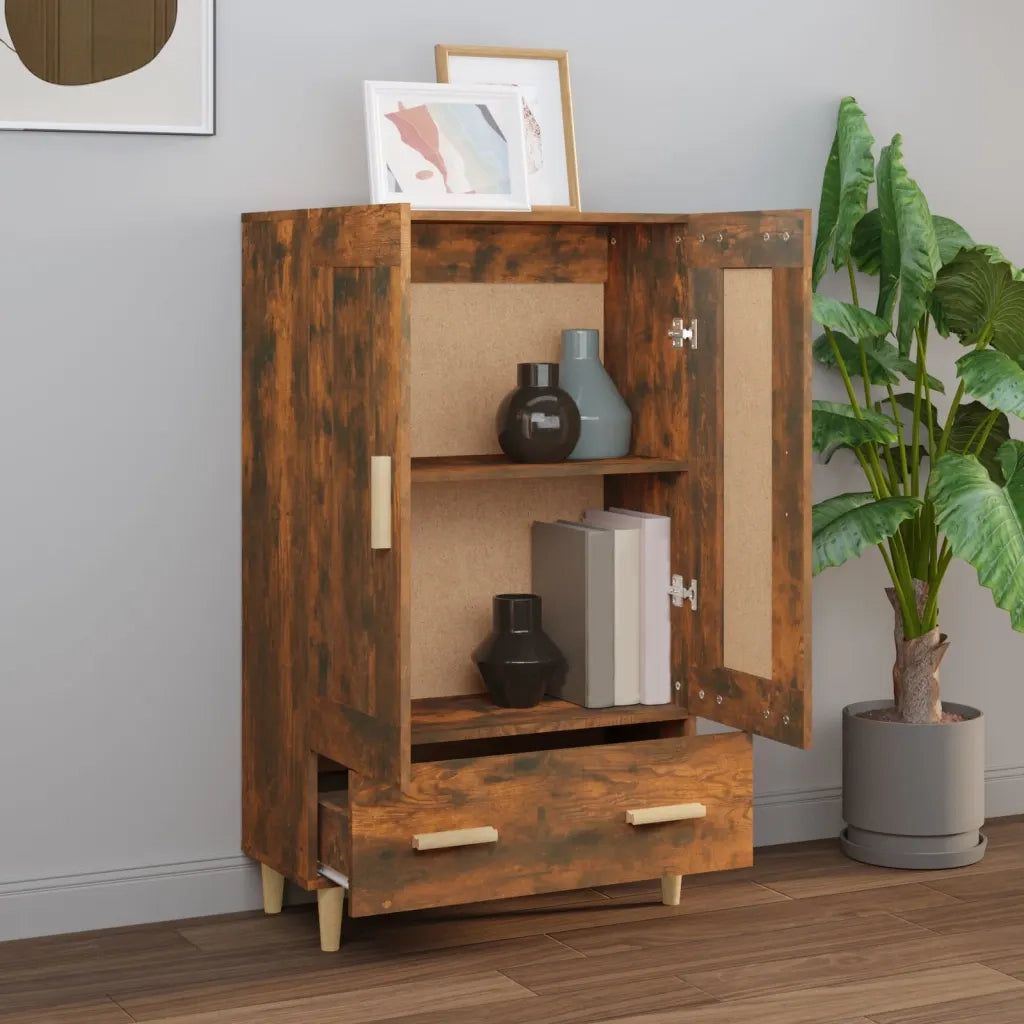 Credenza | Madia | Buffet da pranzo | Armadio da pranzo Rovere Fumo 70x31x115 cm in Legno Multistrato